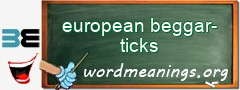 WordMeaning blackboard for european beggar-ticks